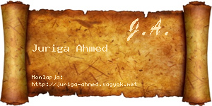Juriga Ahmed névjegykártya